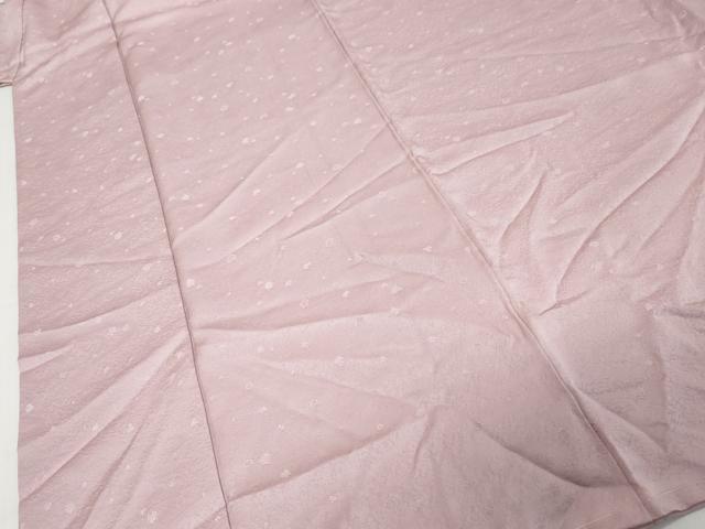 平和屋着物●上質な色無地 箔散らし地紋 紅藤色 反端付き 正絹 逸品 未使用 DABK0549ud