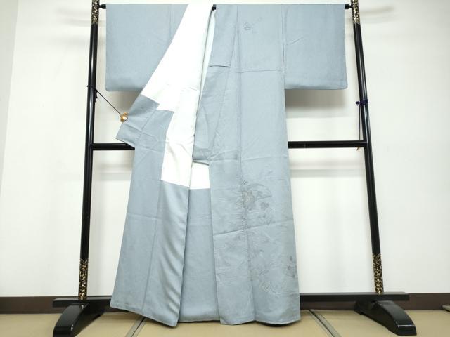 平和屋着物●中国三大刺繍 スワトウ刺繍 汕頭刺繍 総刺繍 訪問着 扇面御所車草花文 金糸 正絹 逸品 DABK0574ud