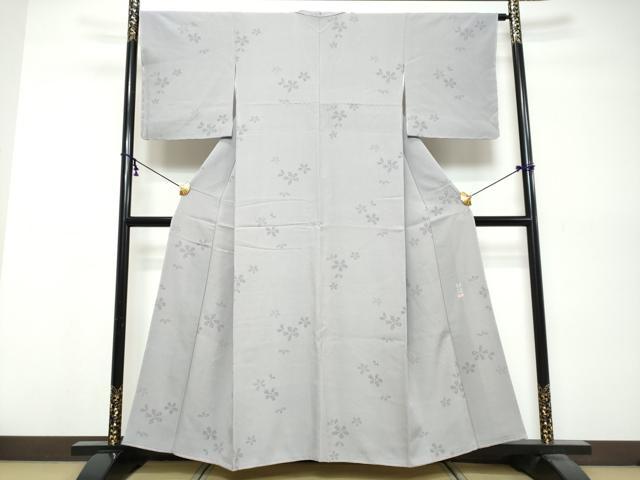 平和屋着物●江戸小紋 彫士:住田双光・染士:服部光擴 舞桜文 ほていや扱い 正絹 逸品 未使用 DABK0581ud