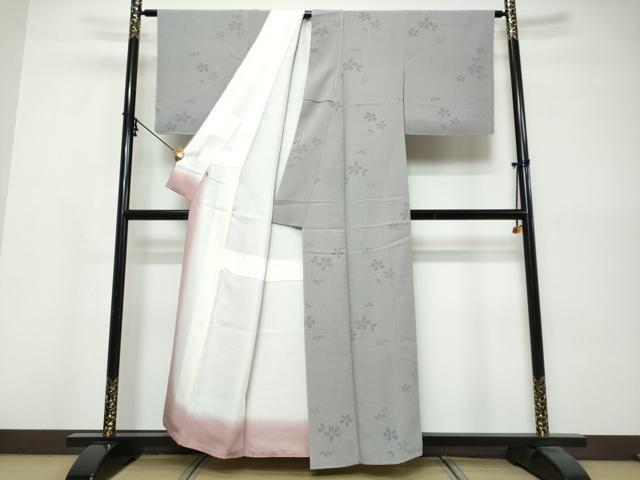 平和屋着物●江戸小紋 彫士:住田双光・染士:服部光擴 舞桜文 ほていや扱い 正絹 逸品 未使用 DABK0581ud
