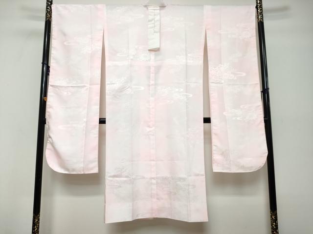 平和屋着物●振袖用長襦袢 無双仕立て エ霞花地紋 暈し染め 半衿刺繍 洗える着物 未使用 DABK0593ud