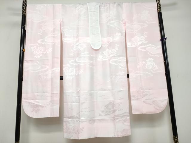 平和屋着物●振袖用長襦袢 無双仕立て 雲霞地紙花地紋 京都きもの友禅扱い 半衿刺繍 洗える着物 DABK0596ud