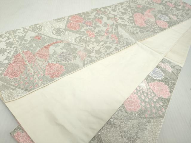 平和屋着物◎六通柄 本袋帯 唐織 鳳凰花文 純プラチナ箔 正絹 逸品 DABK0600ud
