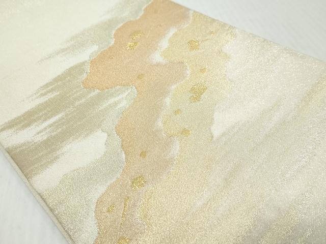 平和屋着物◎綴れ 太鼓柄袋帯 箔散らし霞文 金銀糸 正絹 逸品 DABK0650ud