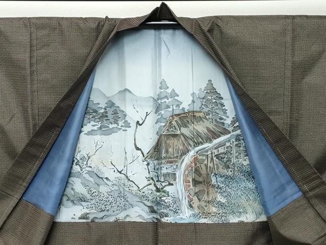 平和屋着物●男性 本場大島紬 アンサンブル 長羽織 100亀甲 総詰め 正絹 逸品 未使用 DABK0674ud