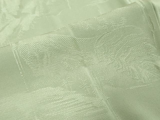 平和屋着物●上質な色無地 遠山風景地紋 苗色 正絹 逸品 DABK0680ud