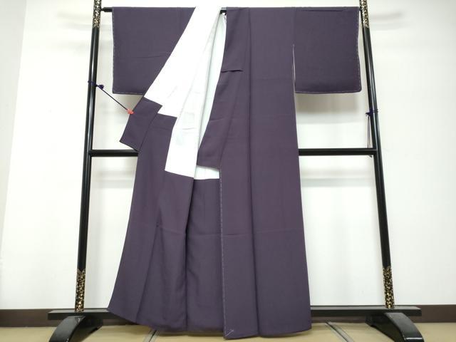平和屋着物●上質な色無地 堅牢草木染 桑の実色 反端付き 正絹 逸品 DABK0689ud