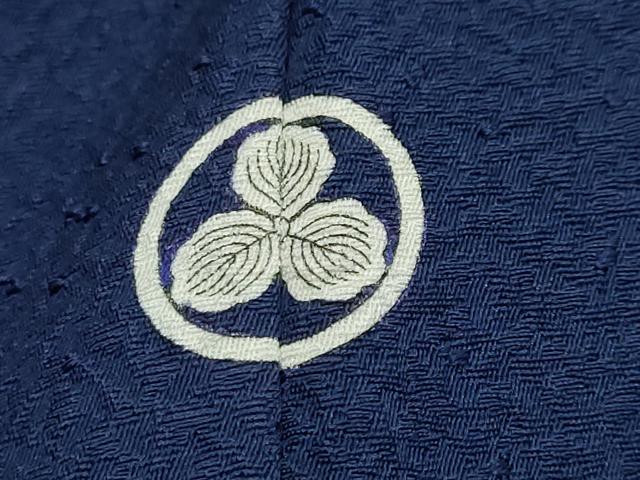 平和屋着物●上質な色無地 紋意匠 留紺色 正絹 逸品 DABK0693ud
