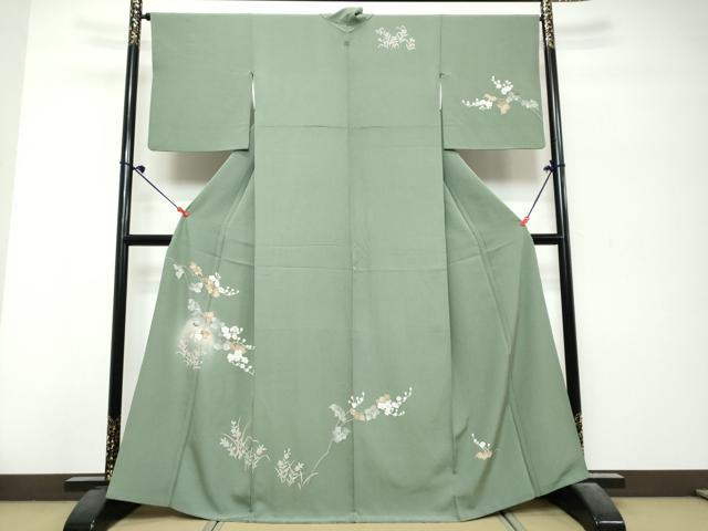 平和屋着物●訪問着 友禅 作家物 枝花文 暈し染め 正絹 逸品 DABK0700ud