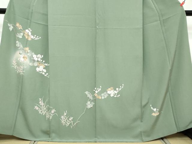 平和屋着物●訪問着 友禅 作家物 枝花文 暈し染め 正絹 逸品 DABK0700ud