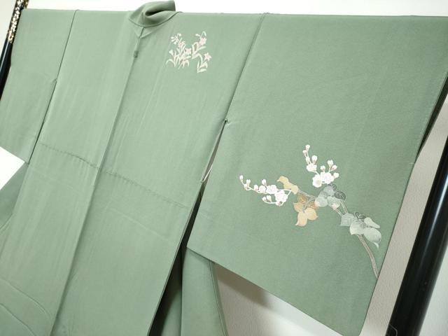 平和屋着物●訪問着 友禅 作家物 枝花文 暈し染め 正絹 逸品 DABK0700ud