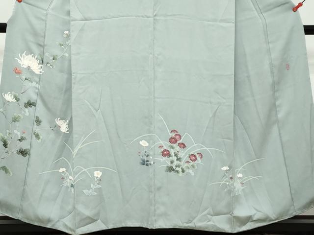 平和屋着物●訪問着 友禅 作家物 草花文 正絹 逸品 DABK0702ud