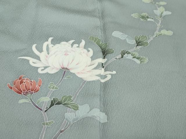 平和屋着物●訪問着 友禅 作家物 草花文 正絹 逸品 DABK0702ud