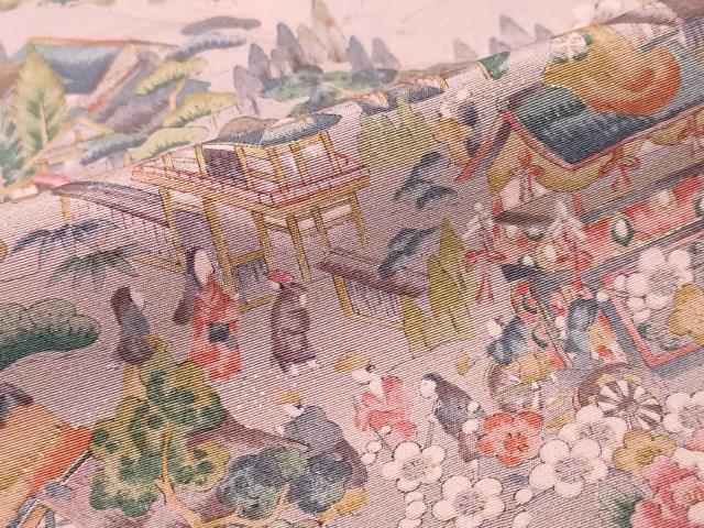 平和屋着物●訪問着 人物風景文 正絹 逸品 DABK0704ud