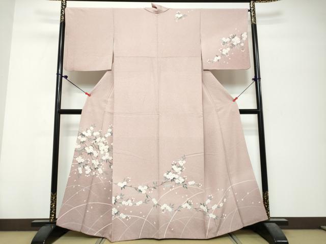 平和屋着物●訪問着 友禅 枝桜文 暈し染め 正絹 逸品 DABK0706ud