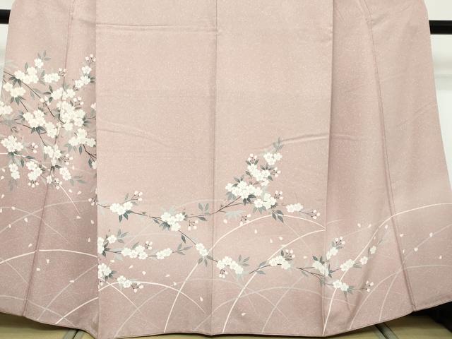 平和屋着物●訪問着 友禅 枝桜文 暈し染め 正絹 逸品 DABK0706ud