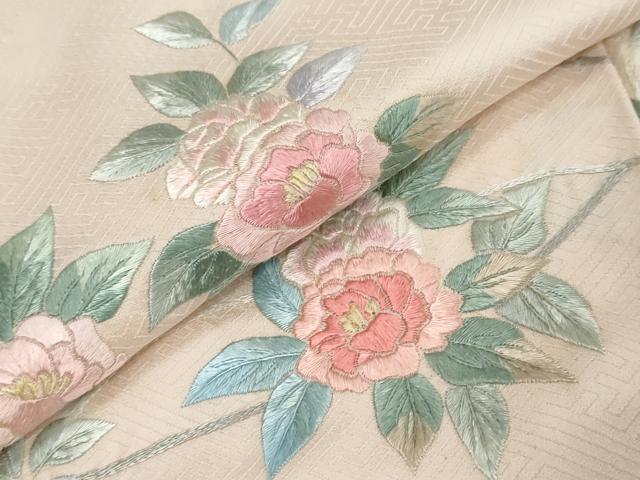 平和屋着物●訪問着 総刺繍 枝花文 正絹 逸品 DABK0711ud
