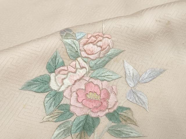 平和屋着物●訪問着 総刺繍 枝花文 正絹 逸品 DABK0711ud