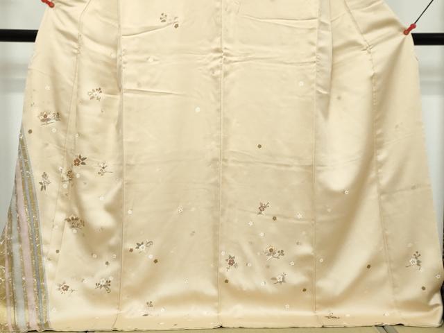 平和屋着物●訪問着 駒刺繍 舞花文 金彩 ロング丈 正絹 逸品 DABK0714ud