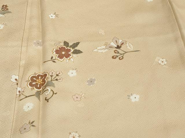 平和屋着物●訪問着 駒刺繍 舞花文 金彩 ロング丈 正絹 逸品 DABK0714ud