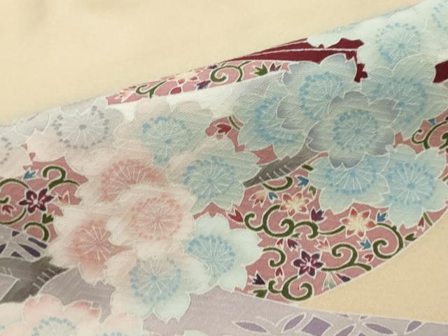 平和屋着物●豪華色留袖 人物枝桜文 暈し染め 金彩 正絹 逸品 DABK0715ud