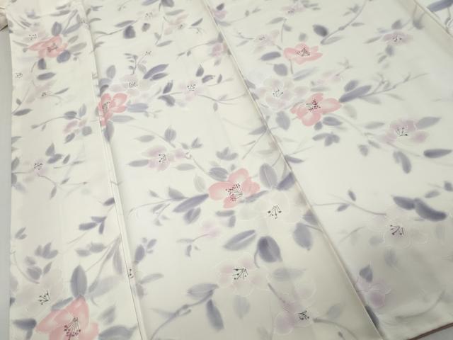 平和屋着物●上質な小紋 地紋起こし 枝花文 正絹 逸品 未使用 DABK0720ud