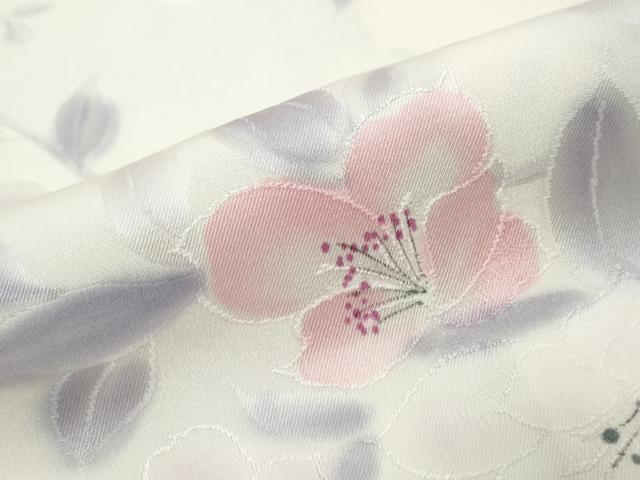 平和屋着物●上質な小紋 地紋起こし 枝花文 正絹 逸品 未使用 DABK0720ud