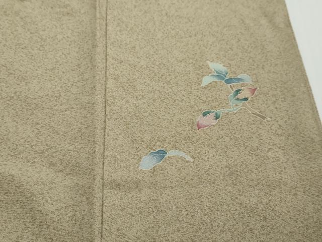 平和屋着物●本加賀友禅作家 染元千紅代表 寺西一紘 訪問着 友禅 枝花文 反端付き 正絹 逸品 DABK0728ud