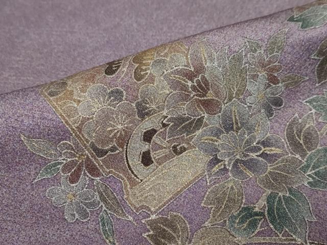 平和屋着物●洗える最高級着物 <英>はなぶさ謹製 訪問着 破れ色紙草花文 暈し染め 金銀彩 洗える着物 DABK0736ud