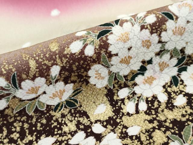 平和屋着物●豪華振袖 御所車花文 暈し染め 金彩 鈴乃屋扱い 正絹 逸品 DABK0746ud