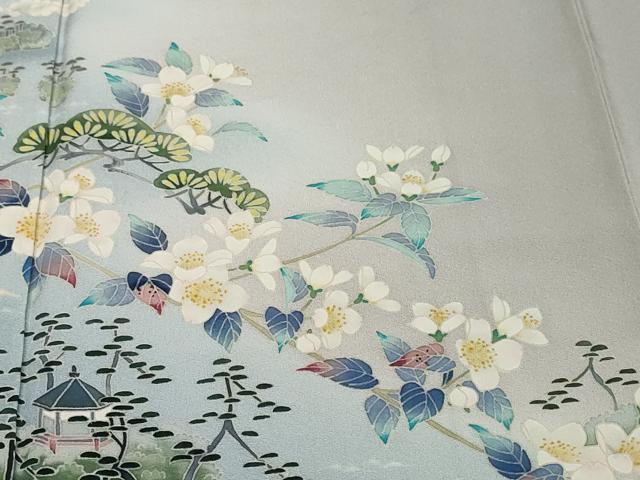 平和屋着物●本加賀友禅作家 木村喜博 色留袖 風景渡り鳥花文 暈し染め やまと金ラベル 正絹 逸品 DABK0747ud