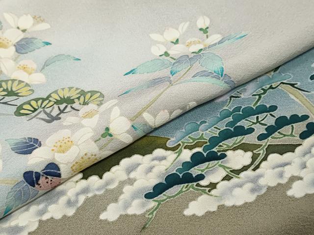 平和屋着物●本加賀友禅作家 木村喜博 色留袖 風景渡り鳥花文 暈し染め やまと金ラベル 正絹 逸品 DABK0747ud