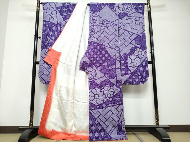 平和屋着物●豪華振袖 総絞り 吉祥草花文 正絹 逸品 未使用 DABK0748ud