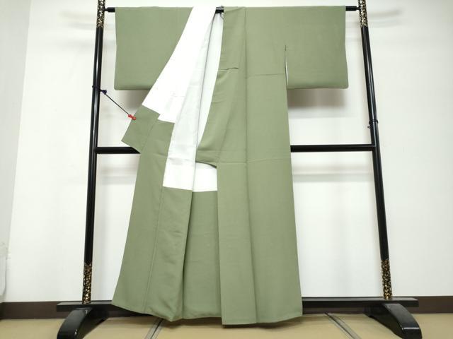 平和屋着物●上質な色無地 柳染色 正絹 逸品 DABK0756ud