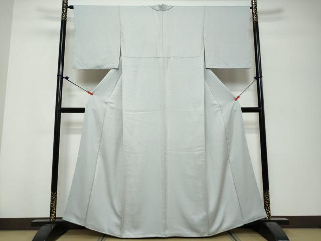 平和屋着物●上質な色無地 菱地紋 月白色 正絹 逸品 DABK0758ud