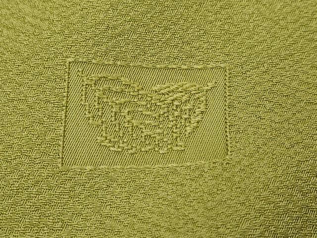平和屋着物●上質な色無地 霞地紋 根岸色 正絹 逸品 DABK0759ud