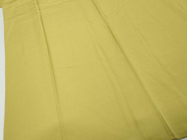 平和屋着物●ファッションデザイナー 花井幸子 色無地 緑黄色 正絹 逸品 DABK0760ud