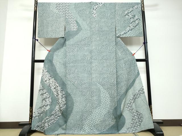 平和屋着物●江戸小紋 訪問着 寄せ小紋柄 正絹 逸品 DABK0770ud