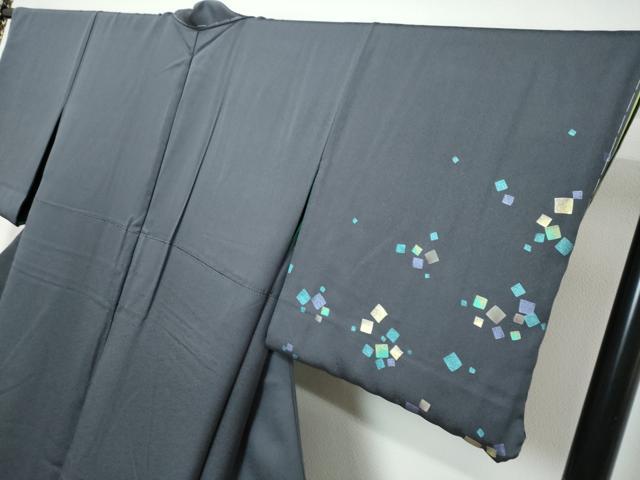 平和屋着物●訪問着 作家物 リバーシブル 道長短冊草花文 金彩 正絹 逸品 未使用 DABK0774ud