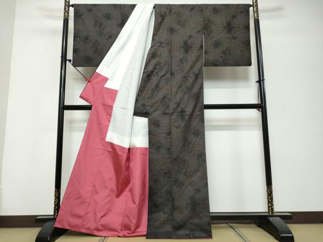 平和屋着物●本場大島紬 9マルキ 泥染 南天文 吉織物謹製 証紙付き 正絹 逸品 DABK0778ud