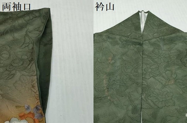 平和屋着物●訪問着 草花文 暈し染め 正絹 逸品 DABK0802ud