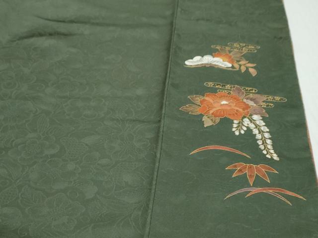 平和屋着物●訪問着 草花文 暈し染め 正絹 逸品 DABK0802ud