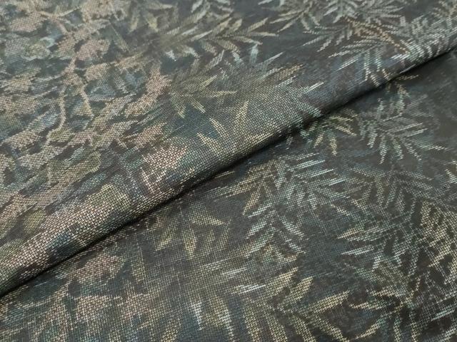平和屋着物●本場大島紬 古代染色純泥染 枝葉間道 さが美扱い 証紙付き 正絹 逸品 未使用 DABK0817ud