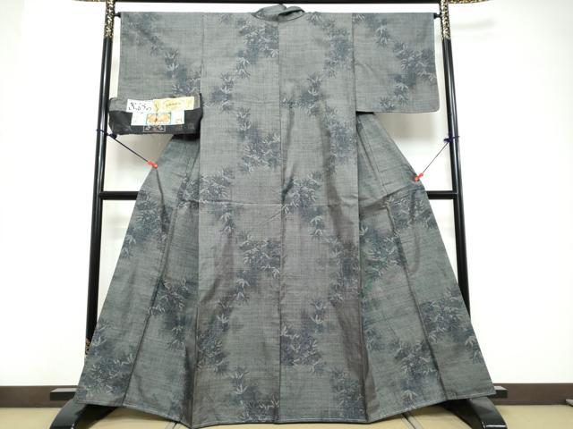 平和屋着物●本場大島紬 7マルキ 枝葉文 久野織物謹製 証紙付き 正絹 逸品 未使用 DABK0818ud