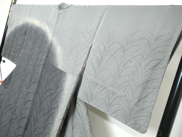 平和屋着物●訪問着 作家物 草葉文 暈し染め 金彩 正絹 逸品 DABK0830ud