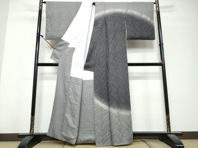 平和屋着物●訪問着 作家物 草葉文 暈し染め 金彩 正絹 逸品 DABK0830ud