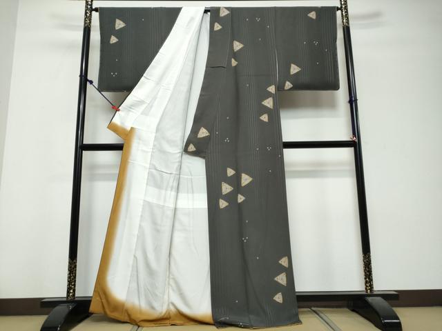 平和屋着物●上質な小紋 作家物 箔散らし 正絹 逸品 DABK0831ud