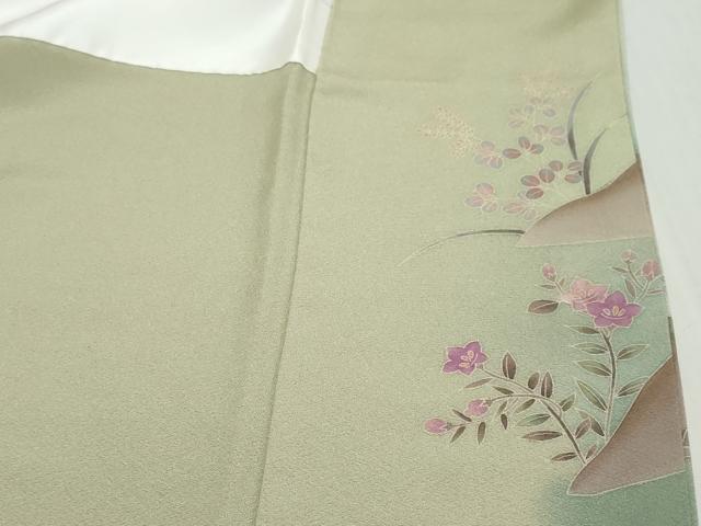 平和屋着物●豪華色留袖 友禅 作家物 飛鶴草花文 暈し染め 金彩 正絹 逸品 DABK0862ud