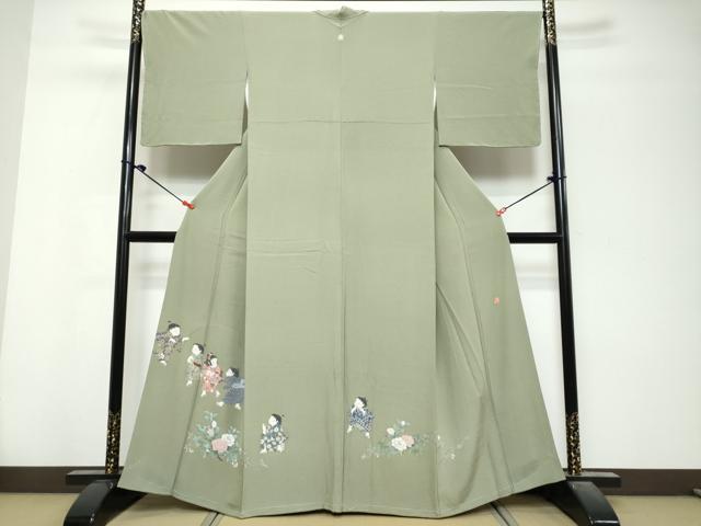 平和屋着物●豪華色留袖 友禅 作家物 童子遊び 正絹 逸品 未使用 DABK0864ud