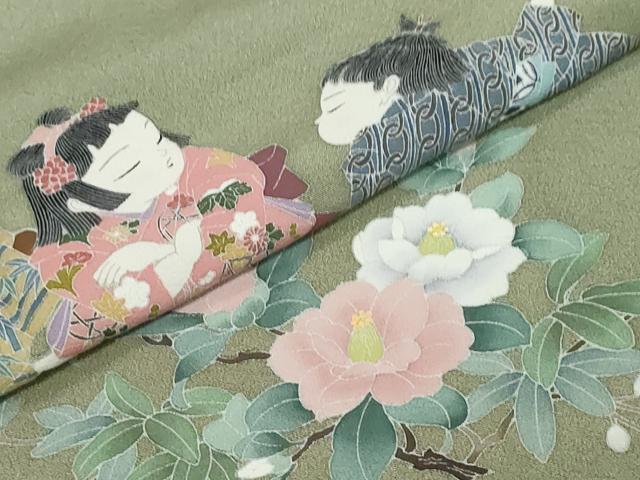 平和屋着物●豪華色留袖 友禅 作家物 童子遊び 正絹 逸品 未使用 DABK0864ud